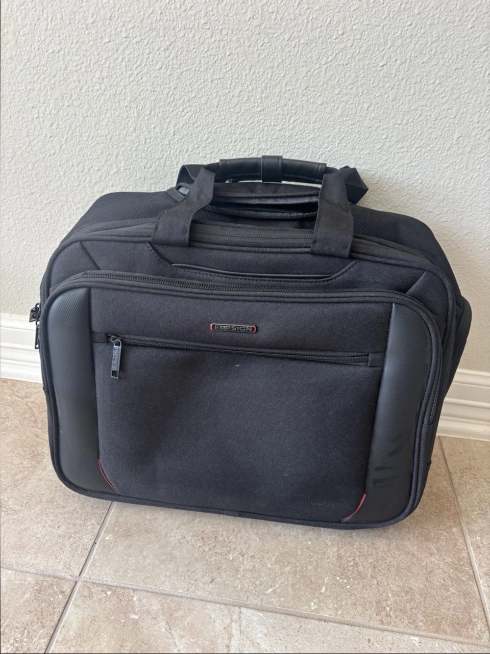 Black Rolling Laptop Bag, Briefcase Empsign brand, Excellent condition.